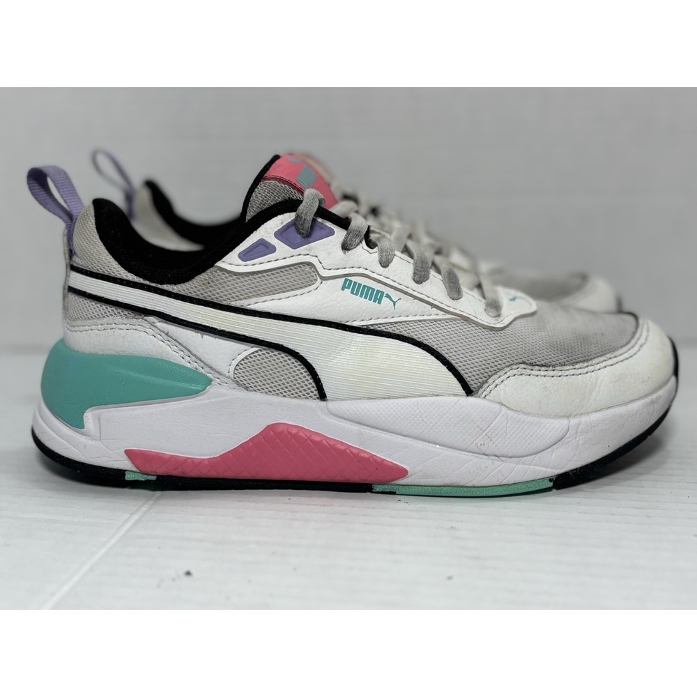 Puma Blacktop Rider X-Ray Sneakers White Teal Pink Womens 4 EU 35.5 Retro Runner